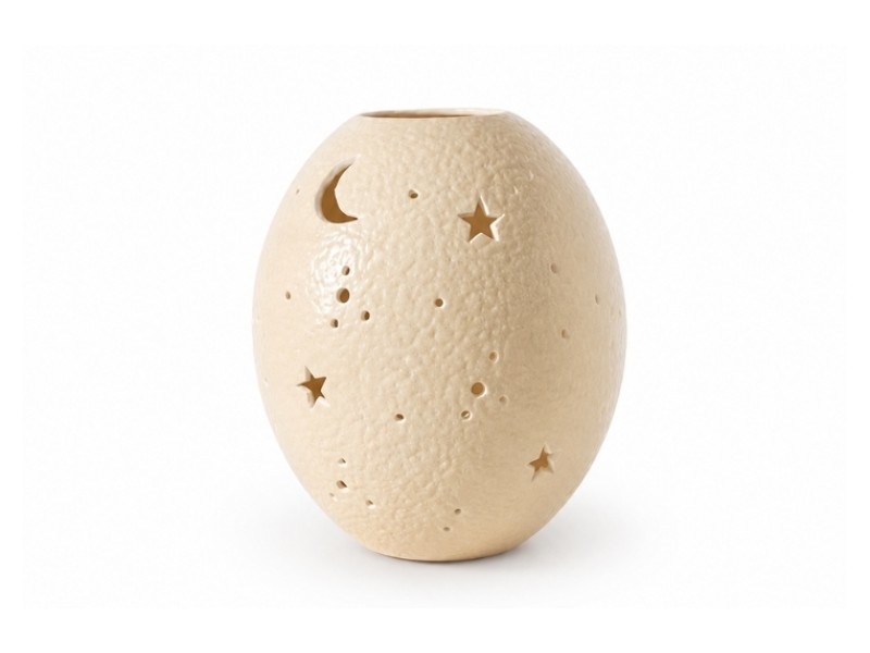 Carved Ostrich Eggs - Moon and Stars